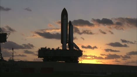 Silhouetted-Space-Shuttle-on-Crawler-Transporter