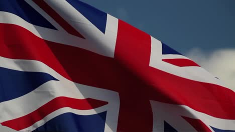 Britische-Flagge-Mit-Blauem-Himmel