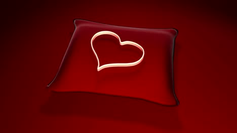 Heart-on-Red-Cushion