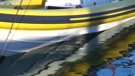 Yellow-Speedboat-Moored-in-Harbour
