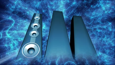 Rotating-Blue-Tower-Speakers-Loop