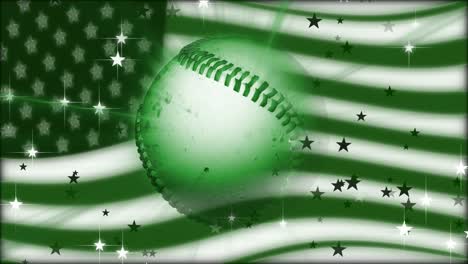 Baseball-Mit-Amerikanischer-Flagge-Drehen