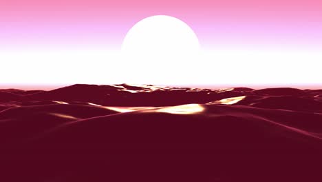Animierte-Klare-Ozean-Sonnenaufgang-Landschaft-Rosa