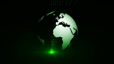 Rotierender-Globus-Mit-Grünen-Lasern