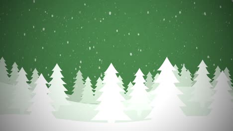 Verschneite-Weihnachtsszene-Grün