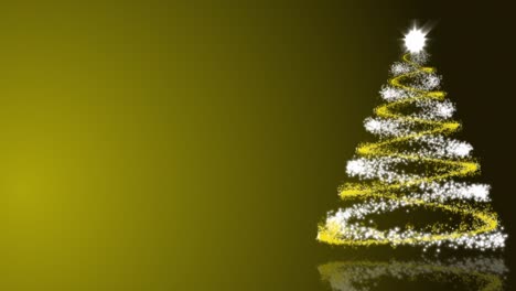 Christmas-Tree-on-Gold-Background-Loop