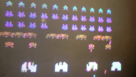 Vintage-Computer-Retro-Espacio-Invaders,-secuencia