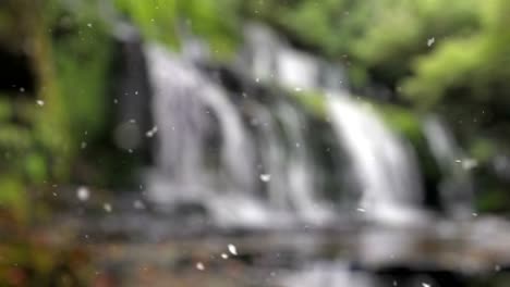 Wasserfall-Schnee-Hintergrund-HD-Filmmaterial