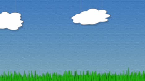 Dibujos-animados-nubes-y-hierba-animada