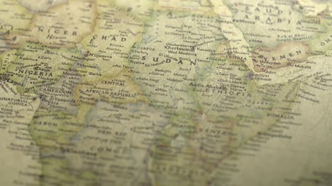 Auf-Einer-Vintage-Karte-In-Den-Sudan-Schwenken