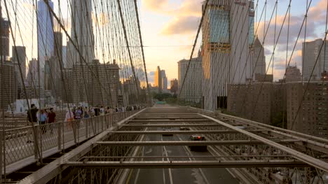 Sonnenuntergang-über-Manhattan-Von-Der-Brooklyn-Bridge