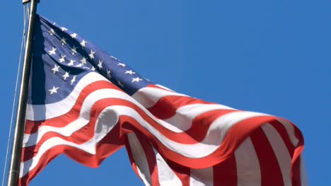 Close-Up-of-USA-Flag-Flying