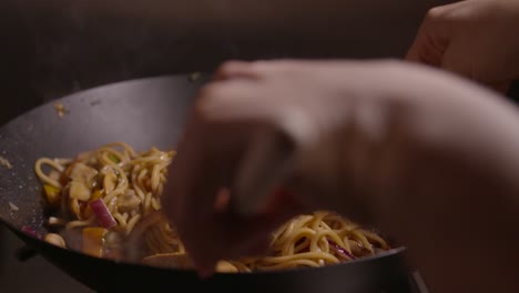 Stirring-Noodles-in-Wok