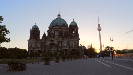 Berliner-Dom-And-Fernsehturm-At-Sunrise