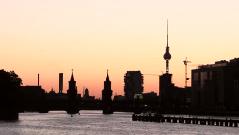 Berlin-Cityscape-Silhouetted-at-Sunset