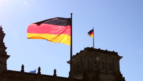 German-Flag-Flying-on-Reichstag-Building-Germany