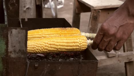 Close-Up-of-Sweetcorn-on-a-Barbecue