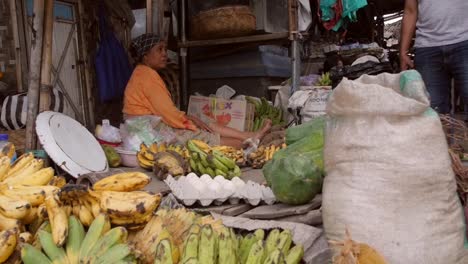 Woman-Sitting-at-a-Banana-Market-Stall