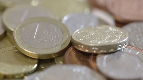 Pfundmünzen-Und-Euromünzen-Rotieren