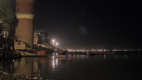 Reveal-Shot-of-the-Ganges-at-Night