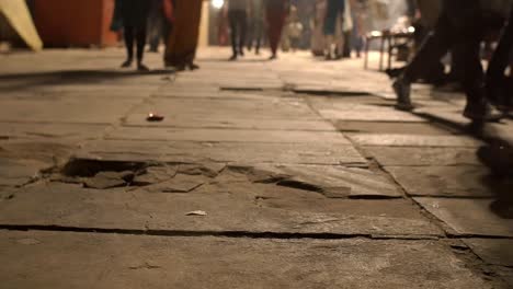 People-Walking-on-Street-in-India-at-Night
