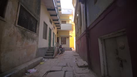 Tracking-Shot-Through-Empty-Indian-Alleyway