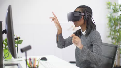 Tracking-Shot-Across-Woman-Using-VR-Headset