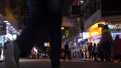 Busy-Side-Street-in-Hong-Kong-at-Night
