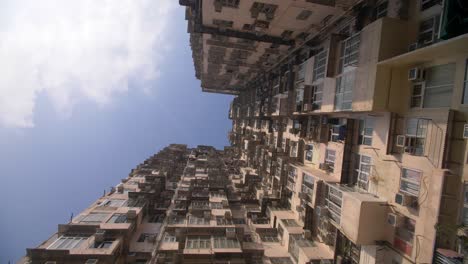 Mirando-hacia-el-bloque-de-la-torre-de-Hong-Kong