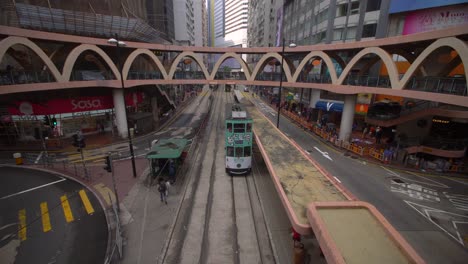 Straßenbahn-In-Der-Innenstadt-Von-Hongkong