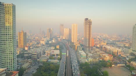 Bangkok-Traffic-and-Buildings-at-Dawn