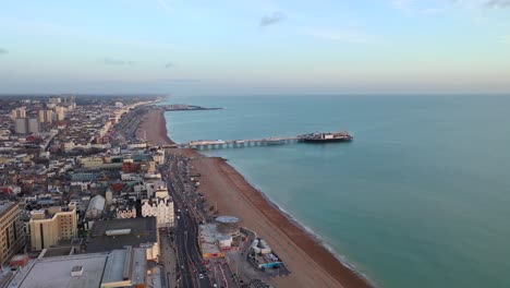 Flying-Along-Brighton-Coastline-4K