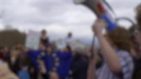 Megaphone-and-EU-Flag-at-Protest