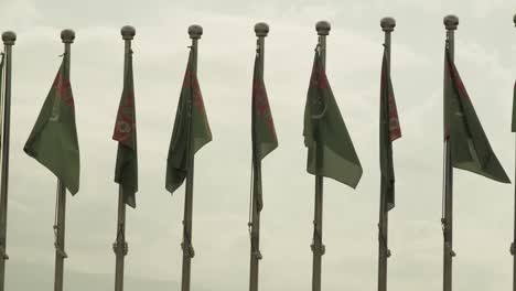 Row-Of-Turkmenistan-Flags