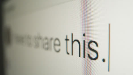 Close-Up-Typing-in-Facebook-Post-on-Screen