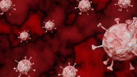 Coronavirus-Zellen-Animation-Rot