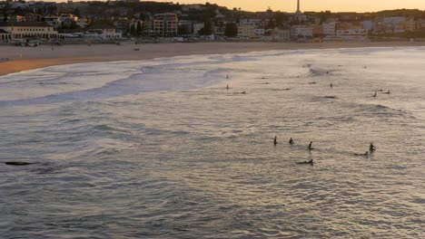 Surfers-in-the-Water-on-Bondi-Beach-at-Dawn-