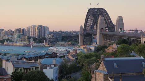 Sydney-Bridge-and-Harbour-Over-the-Rocks-at-Sunset