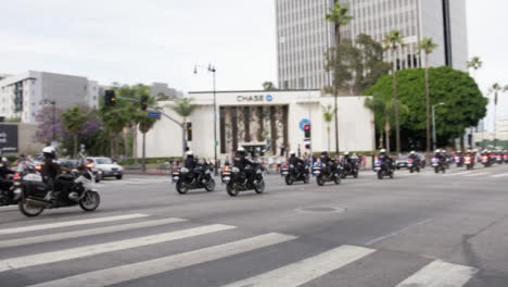 Hollywood-Police-Motorbike-Convoy-During-Protests