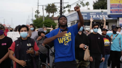 Hollywood-African-American-Protesters-Shout-at-Police