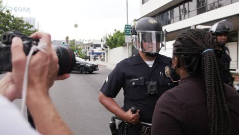Hollywood-Black-Woman-Shouting-at-a-Police-Officer-During-Protest