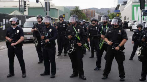 Hollywood-A-Group-of-Police-Officers-Standing-During-Protest