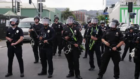 Hollywood-A-Group-of-Police-Officers-Standing-During-Protest