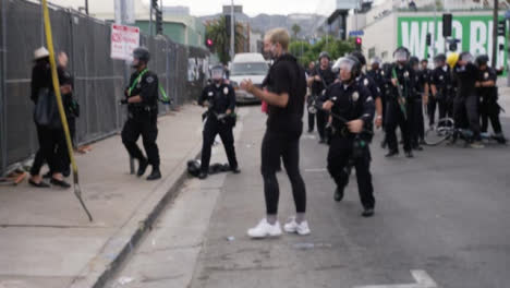 Hollywood-Protesters-Pushed-Against-Fence-During-Protest