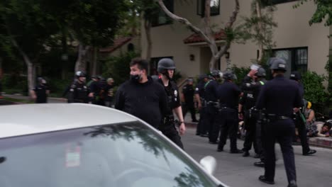 Hollywood-Police-Officers-Guiding-Arrested-Protesters-Away