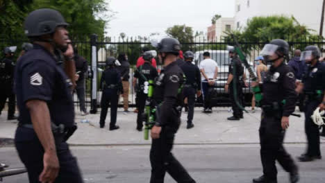 Hollywood-Armed-Police-Officers-Watching-Arrested-Protesters