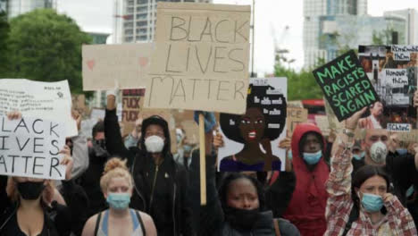 London-BLM-Protestors-Holding-Signs-and-Marching-