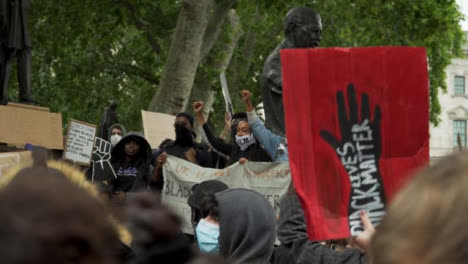 London-Black-Lives-Matter-Protestors-Gather-Next-to-Nelson-Mandela-Statue