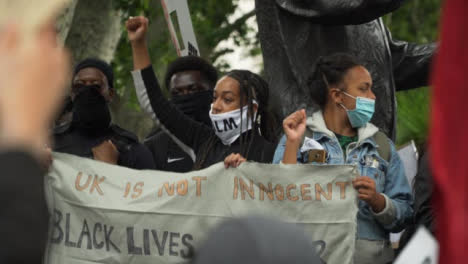 London-Black-Lives-Matter-Protestors-Congregate-Next-to-Nelson-Mandela-Statue