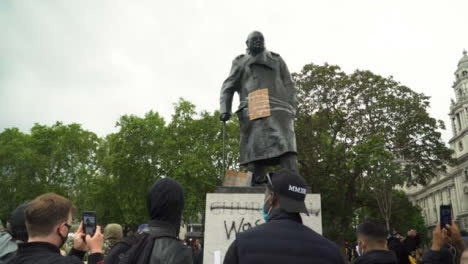 London-Winston-Churchill-Statue-Vandalised-During-Black-Lives-Matter-Protests